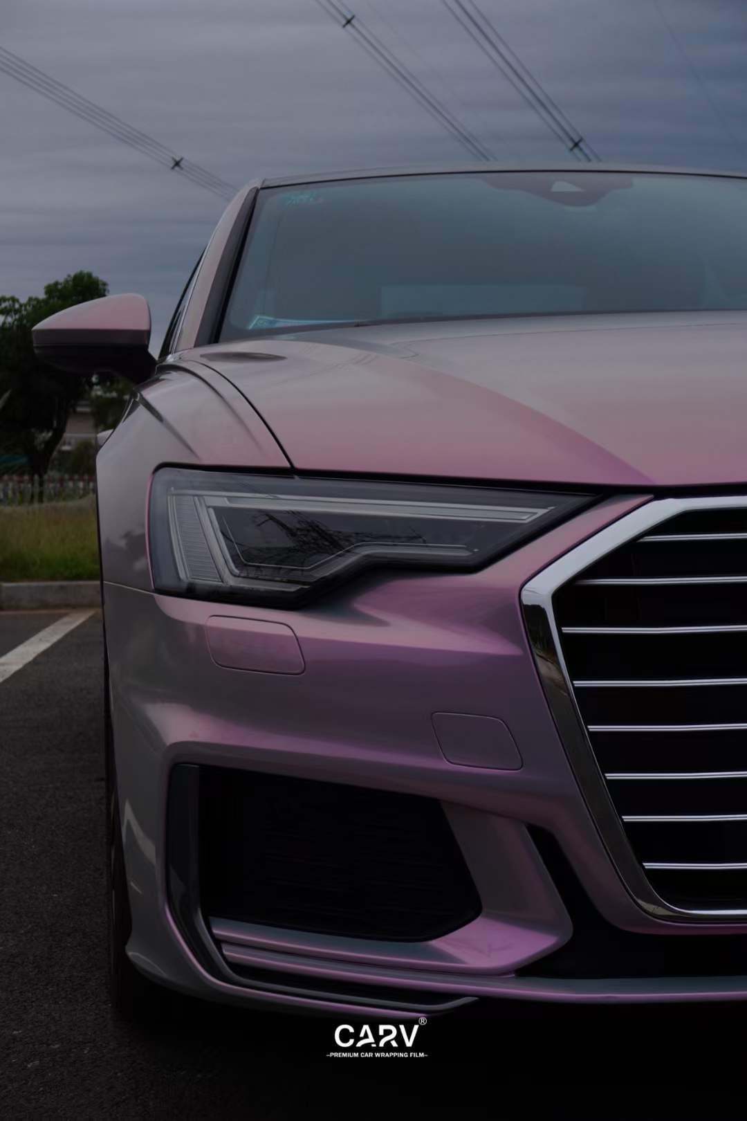 奥迪a6卡孚改色膜梦幻火山灰