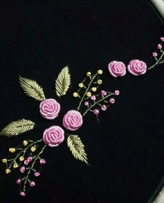 刺绣欧式刺绣：线在针上绕几圈绣出来的花朵好水灵！手工刺绣附教程
