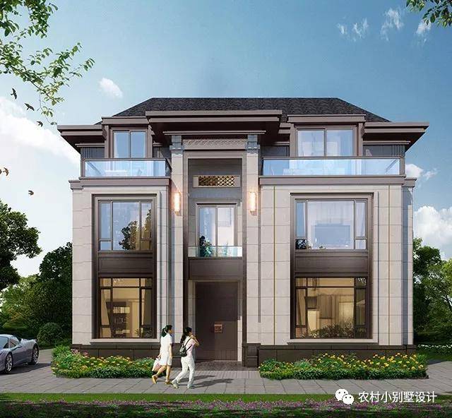 20款二层新中式别墅,20万起建,家里没矿也能建得起的好别墅_农村