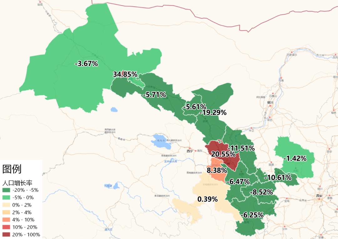 中國各地級城市人口增減地圖七普來看看自己城市人口是增是減