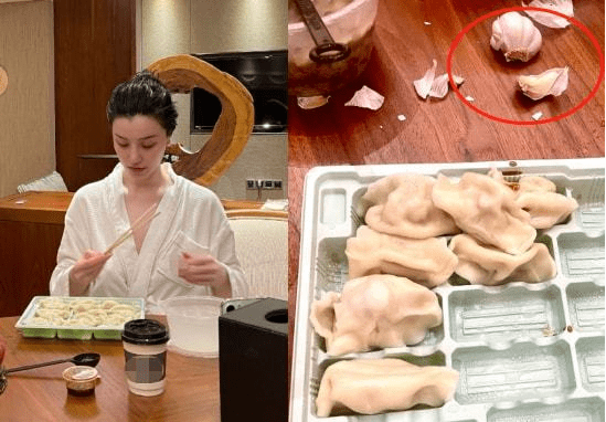 图片 刘翔前妻葛天晒酒店照，顶湿发穿浴袍吃饺子配生蒜，毫无明星架子