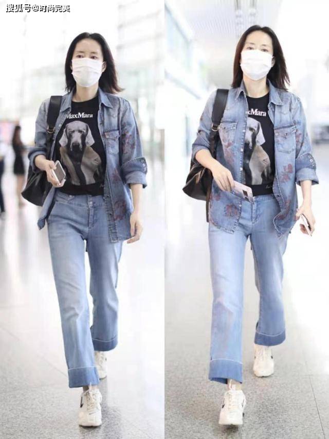 刘敏涛 刘敏涛私下真接地气，身穿拼接棉服配运动裤，一点没有明星架子