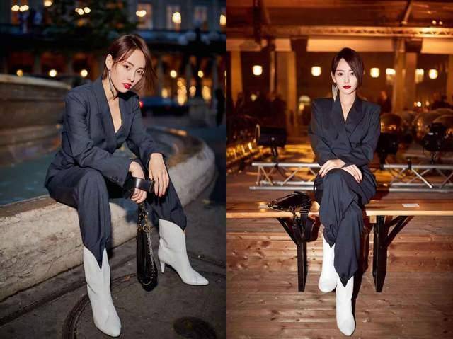 整体 张嘉倪的身材太迷人,鹅黄流苏旗袍淑女有气质,微卷长发俏皮可爱