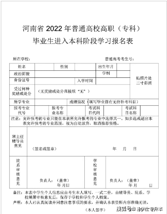 序号|2022年河南专升本详细的报名流程！