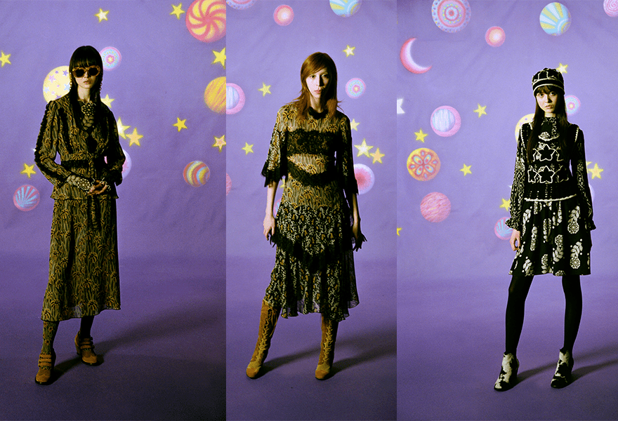 对比 Anna Sui 2021秋冬，甜美的时尚，有了更新的宽度