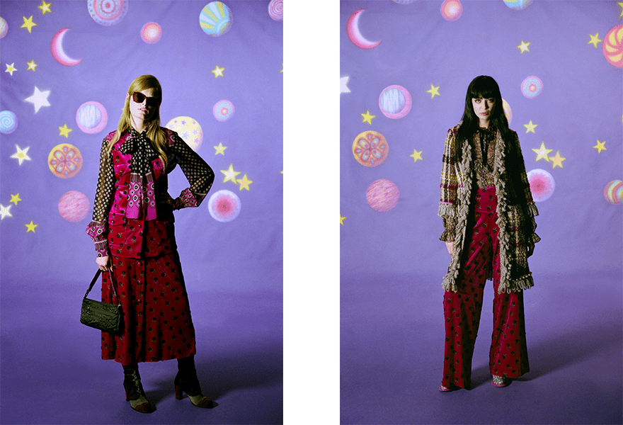 对比 Anna Sui 2021秋冬，甜美的时尚，有了更新的宽度
