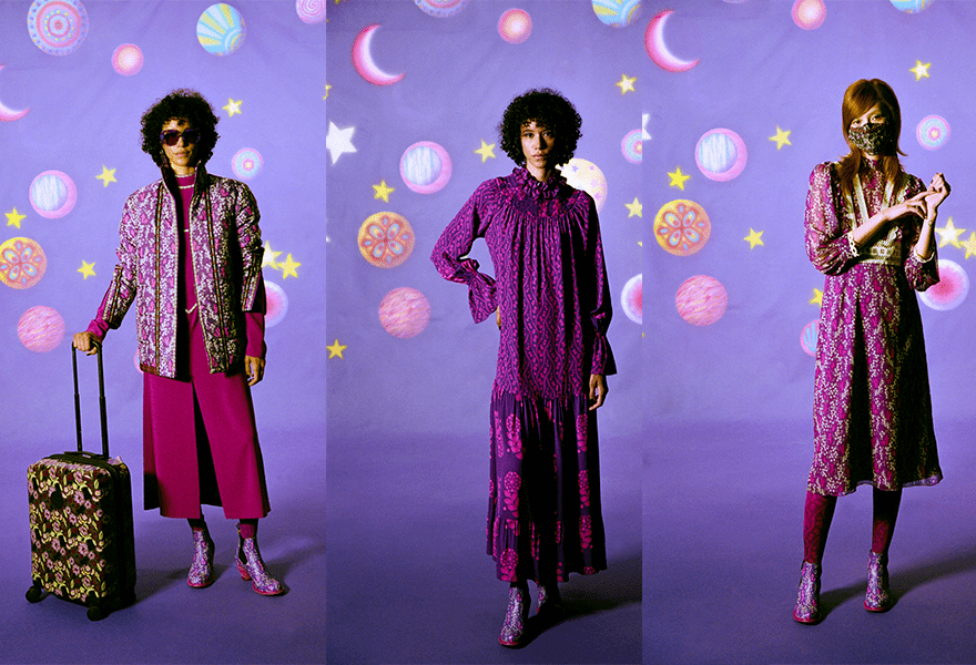 对比 Anna Sui 2021秋冬，甜美的时尚，有了更新的宽度
