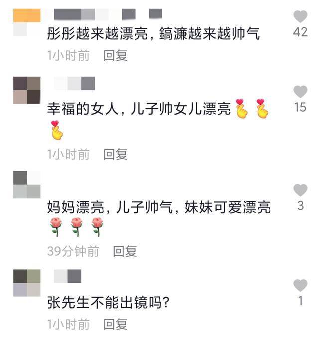 生下 50岁洪欣罕晒两娃，大儿子继承妈妈优点好帅气，全家福独缺张丹峰