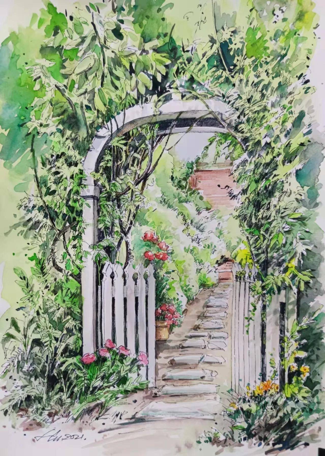 钢笔画作者:国宝类别:钢笔画作者:魏云龙作品:庭院深深类别:钢笔淡彩