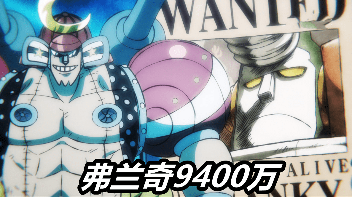 弗兰奇:9400万贝利弗兰奇的悬赏金不足一亿,目前只有9400万贝利.