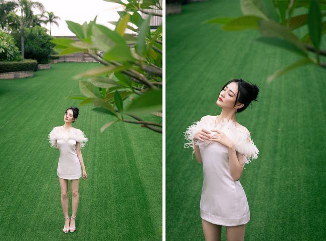 设计 徐璐这一次真的穿对了,纯白色羽毛礼裙超惊艳,展露完美身材