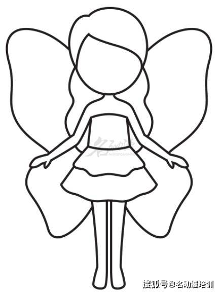 蝴蝶仙子简笔画简单图片