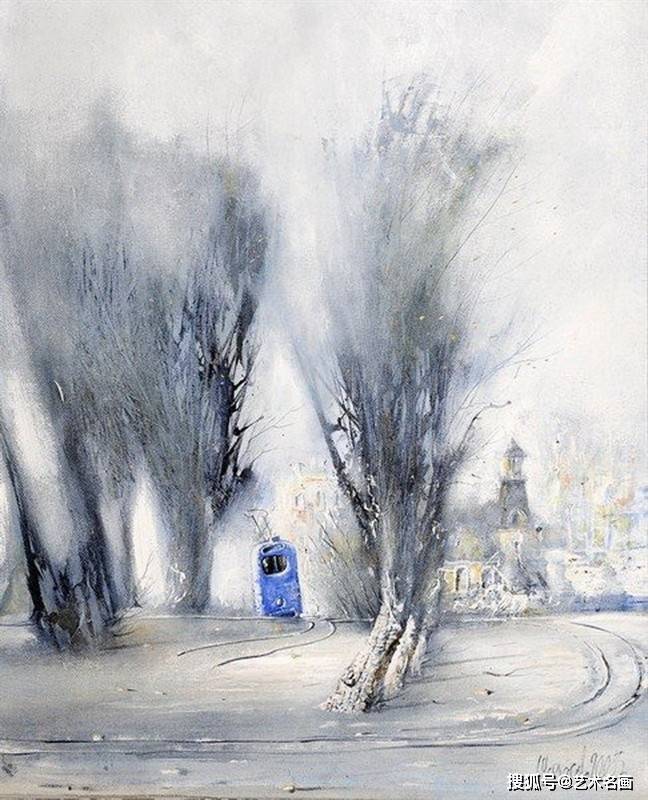 俄罗斯艺术家谢尔盖·切尔卡索夫别具一格的画风的水彩画