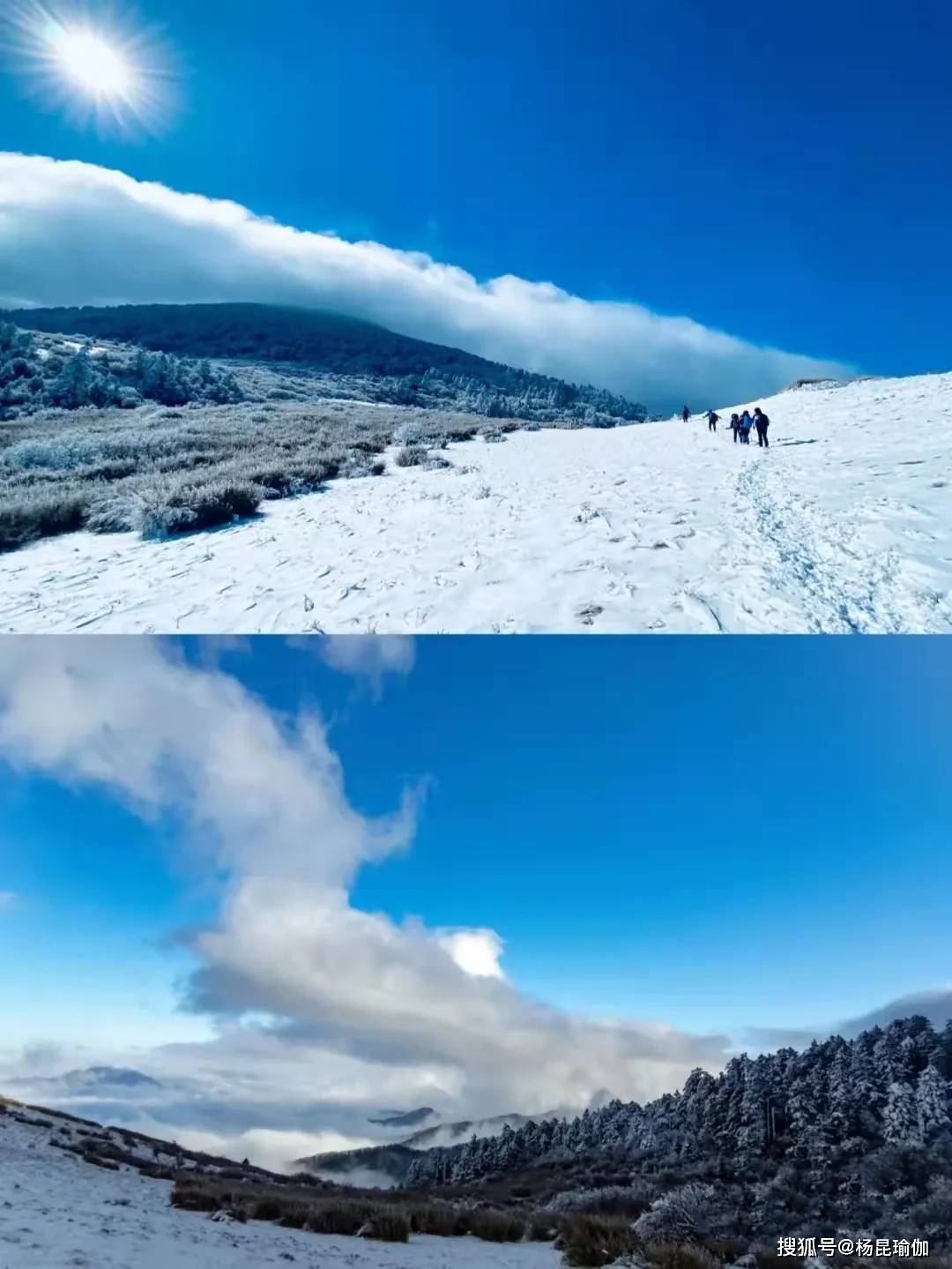 楊昆瑜伽2021124秦嶺高山草甸看雪景休閒穿越