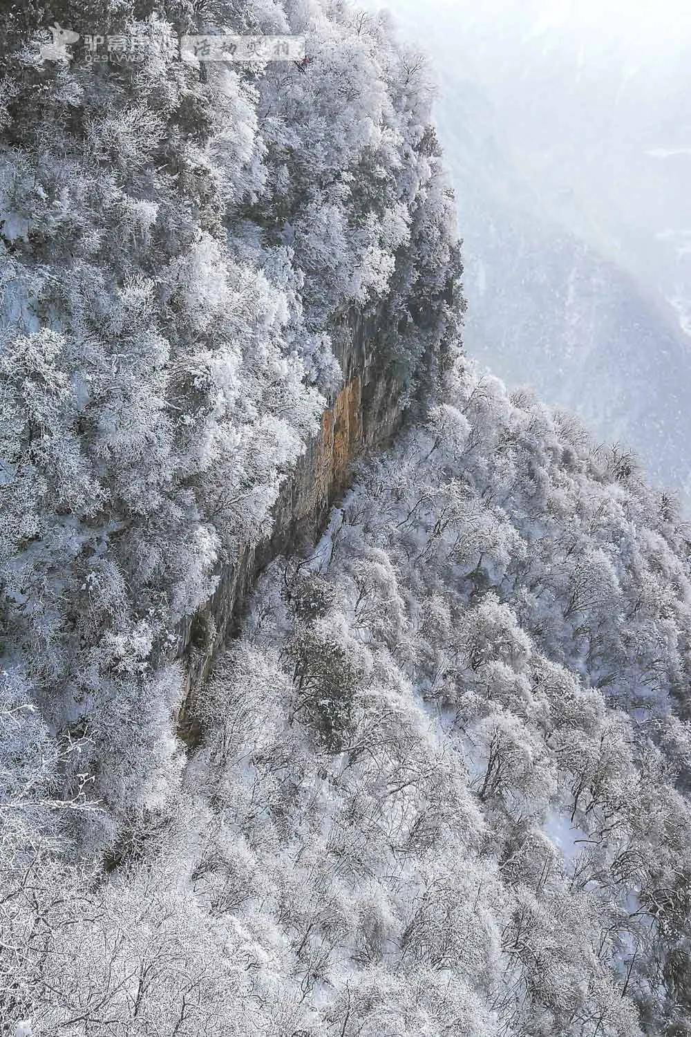 汉中龙头山景区雪景图片