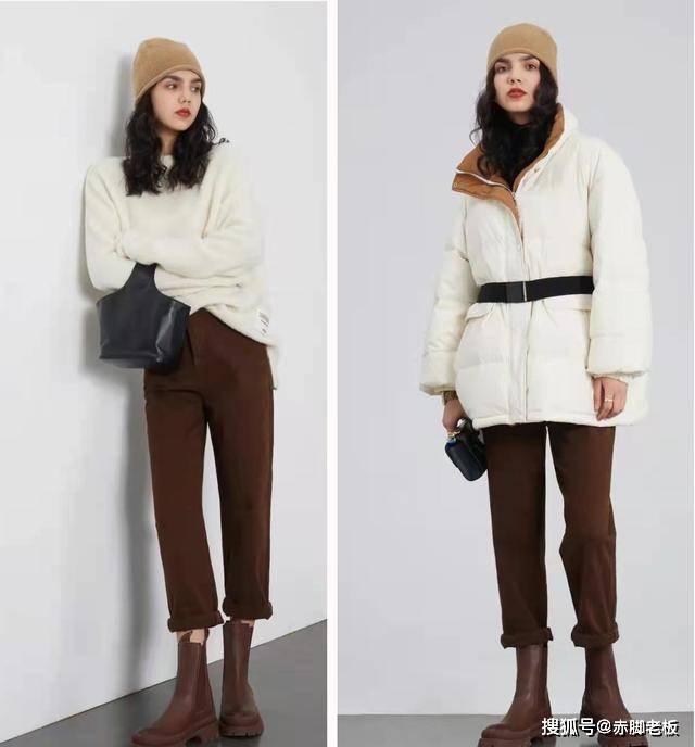 设计 毛衣+大衣、直筒裤+靴子,简约显气质的保暖look,穿出时尚感