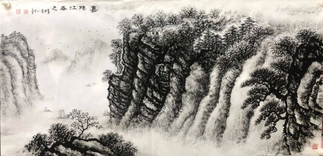 山水|山水无情画有情——法云普川焦墨山水国画展 ，快来打卡