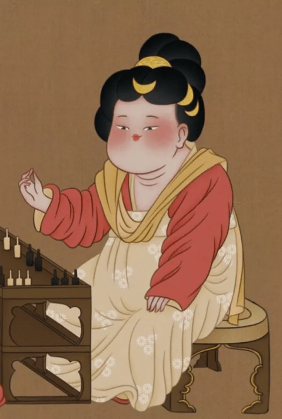 校尉美术带您欣赏可爱插画超萌的胖脸仕女图