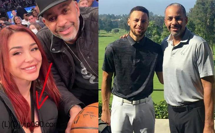 八卦一下,库里的父亲观战为儿子加油,身旁有数位美女陪同_比赛_三分球