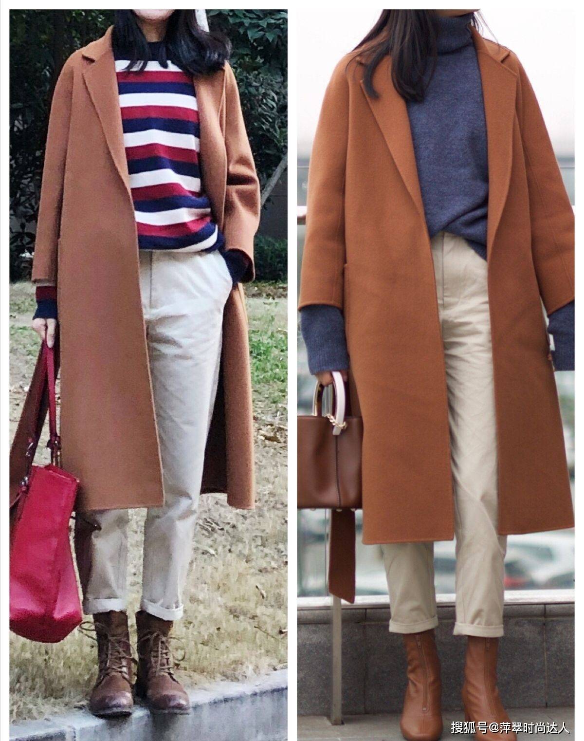 黑色 爱美的女人冬天穿“大衣”，用“一衣多穿”方式，好穿又百搭