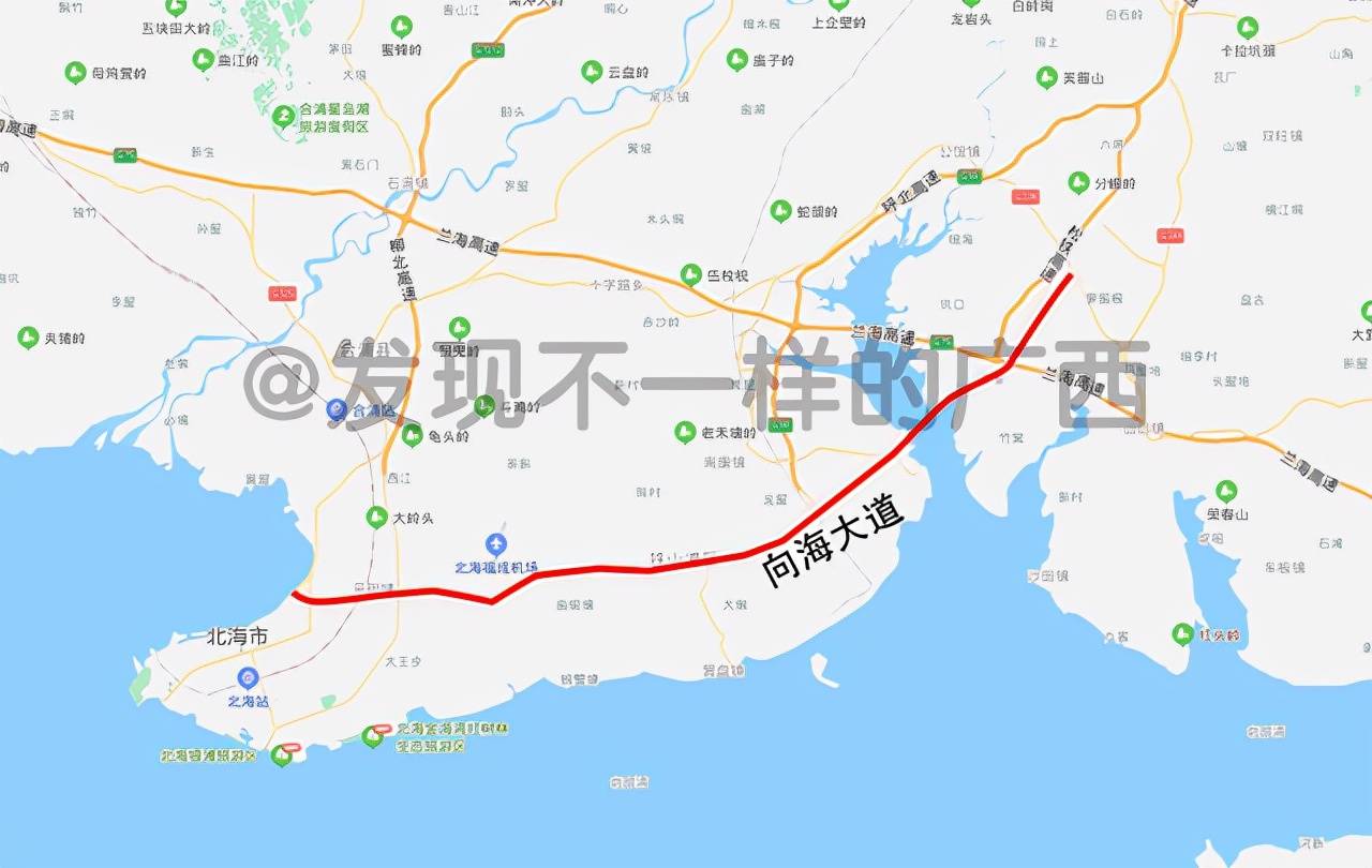 北海向海大道路线图图片