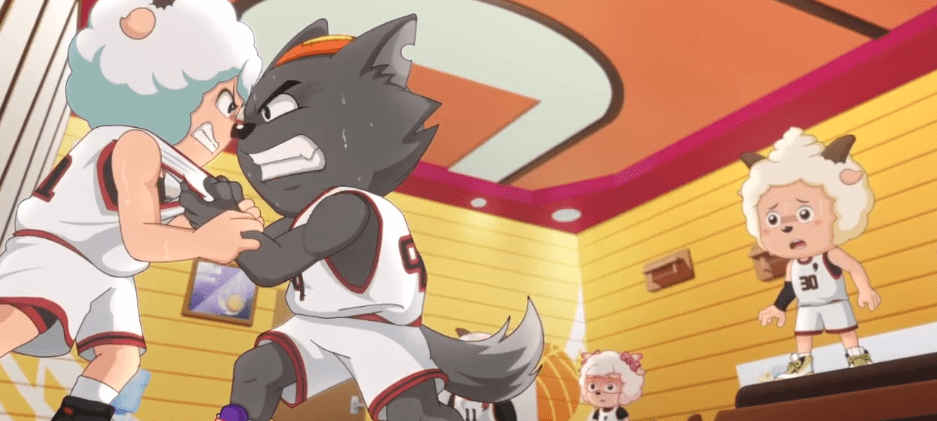 是刚好组成一支篮球队的,而灰太狼的加入,就说明了羊队中必有一人是要