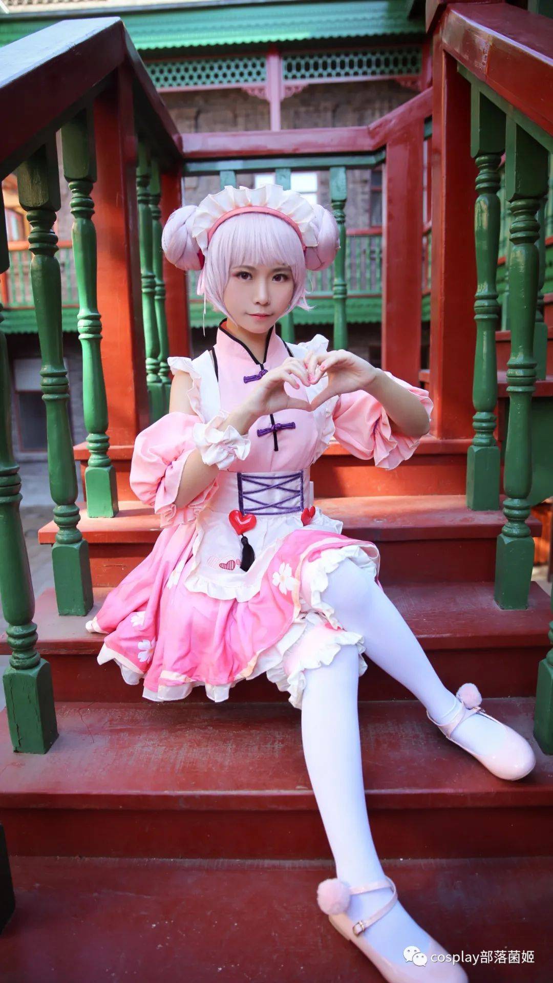 cos:王者荣耀小乔中华风女仆装同人cos正片@洛城雪_luocyuki_索索