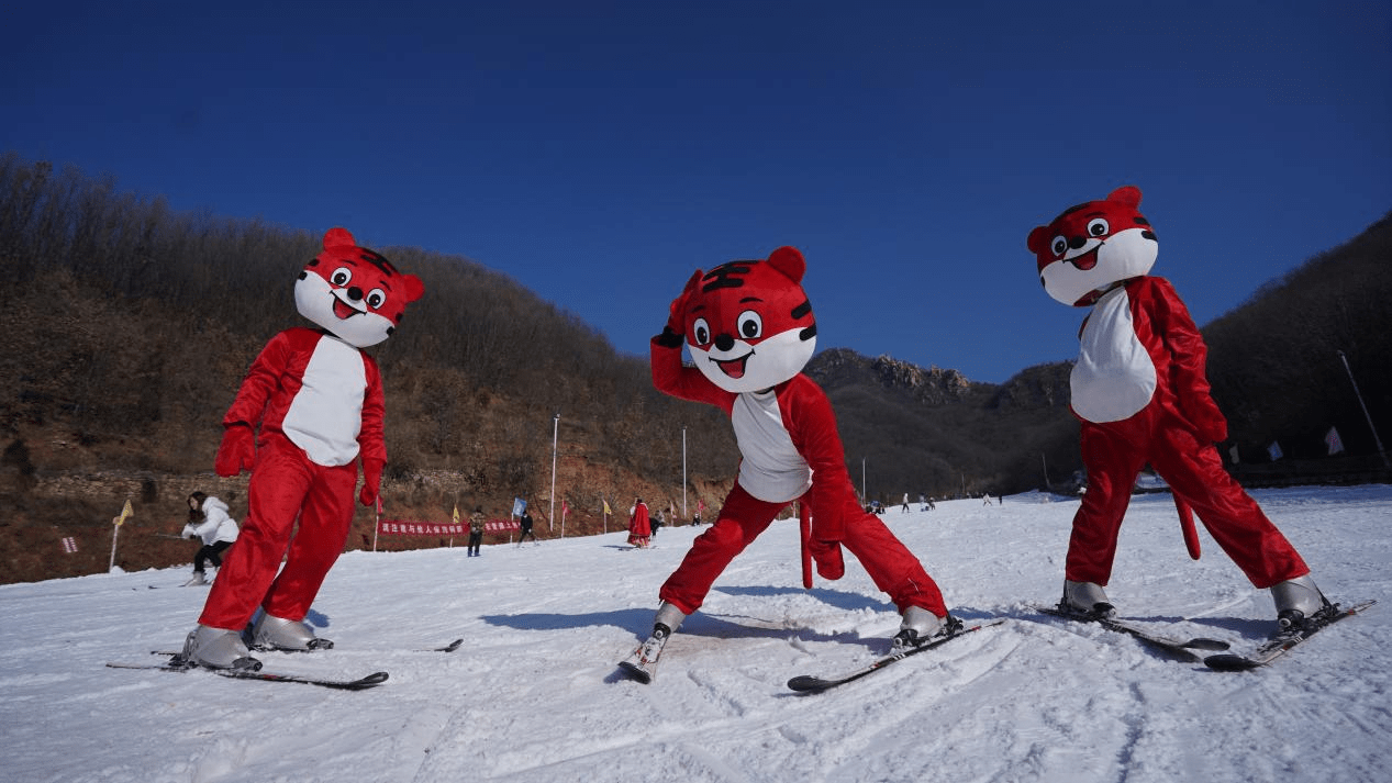 河南禹州大鸿寨群虎滑雪迎新年