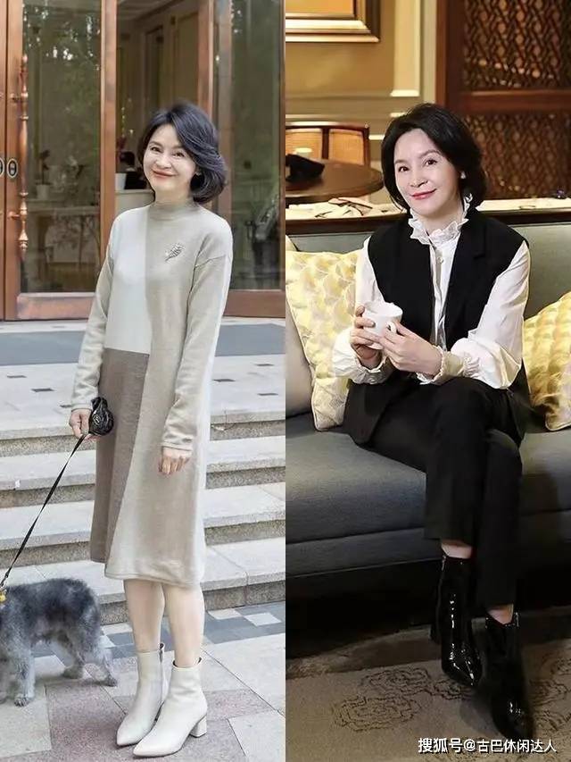 色彩 “羊绒衫+小脚裤”太美了，50、60岁过年这么穿！散发浓浓女人味