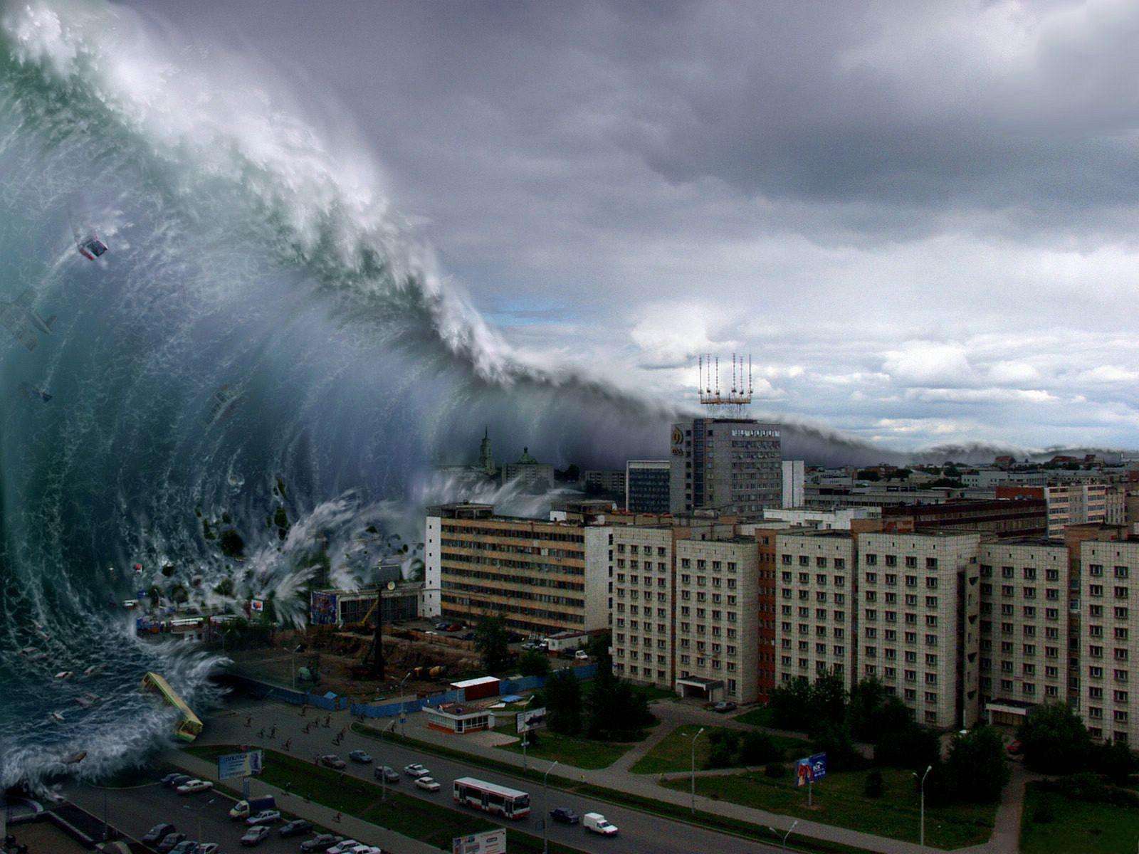 海啸来临图片