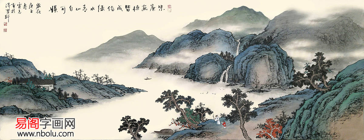 山水画 霖青仿古山水画：放怀天地外， 得气山水间_作品_艺术_宋元