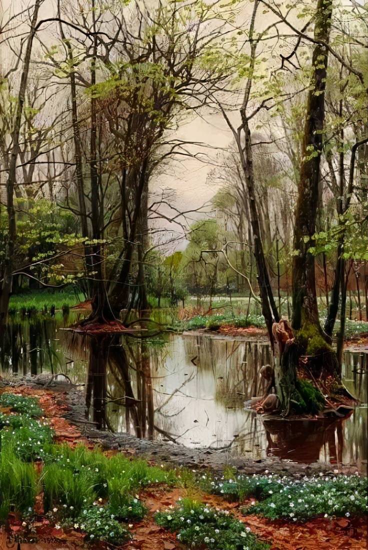 丹麦画家蒙森德:风景画的浪漫乡村主义者_monsted_mork_peder