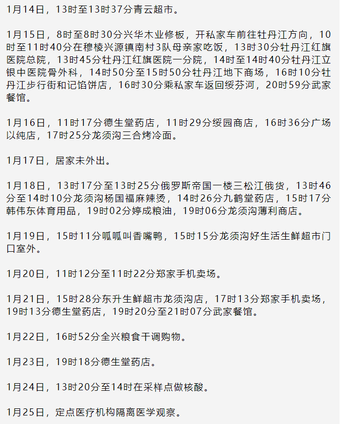 疫情|黑龙江绥芬河公布22例新冠肺炎确诊病例、无症状感染者活动轨迹