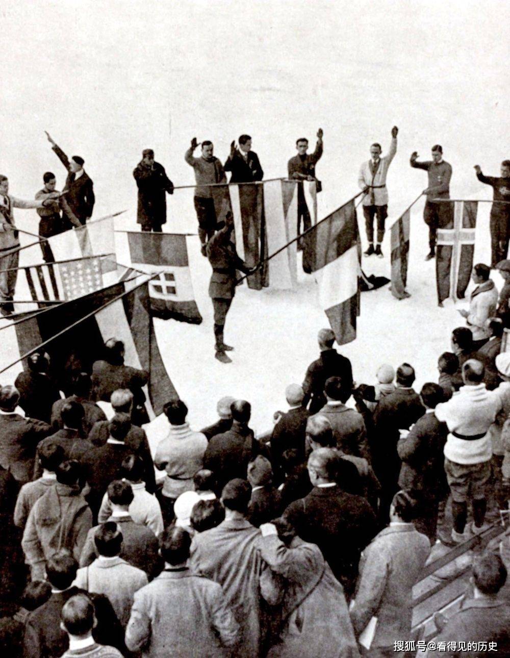 老照片1924年在法国举行的第一届冬奥会当年还不叫做冬奥会