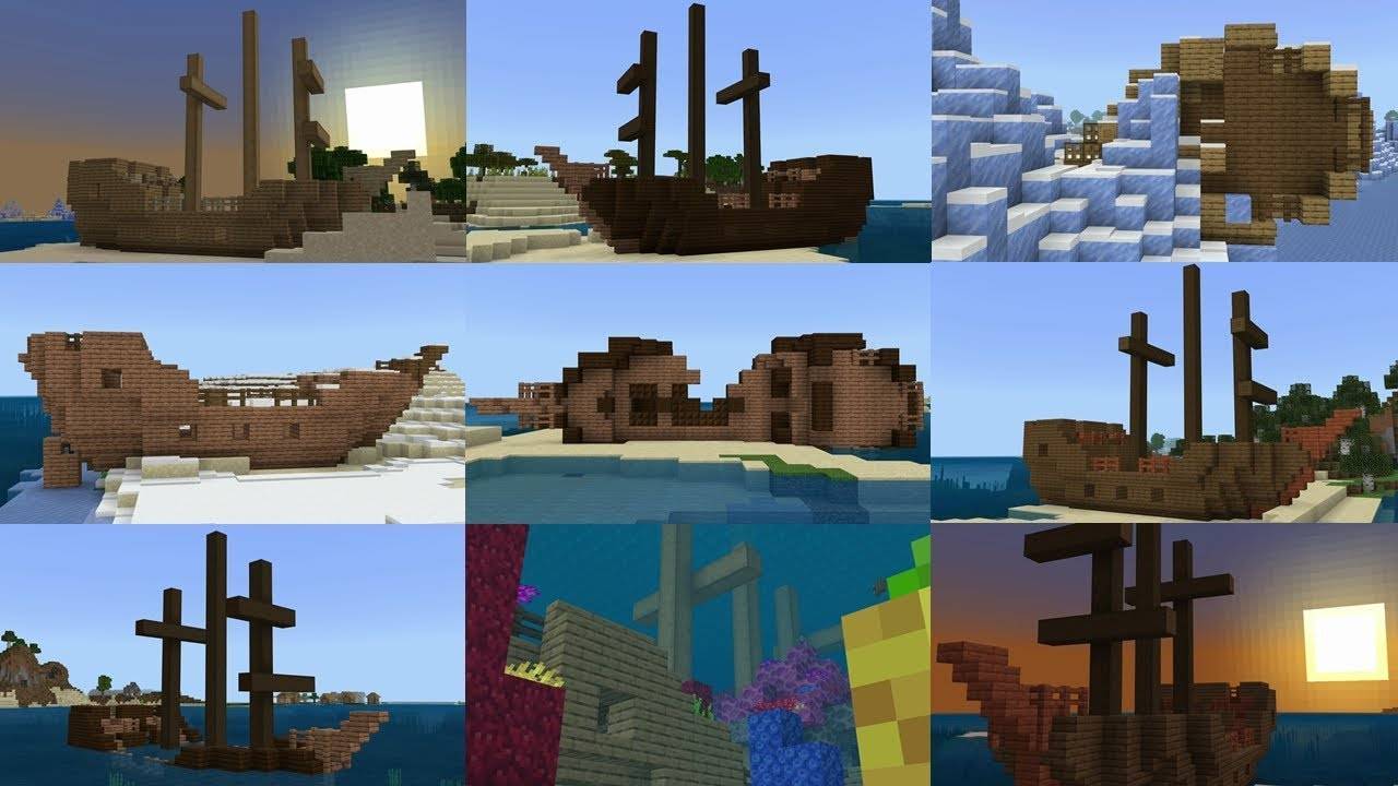 世界六大 沉船 Minecraft基岩罕见种子 沉船撞上林地府邸 海洋 海平面 冰川