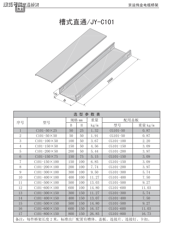 镀锌防火电缆桥架规格型号表