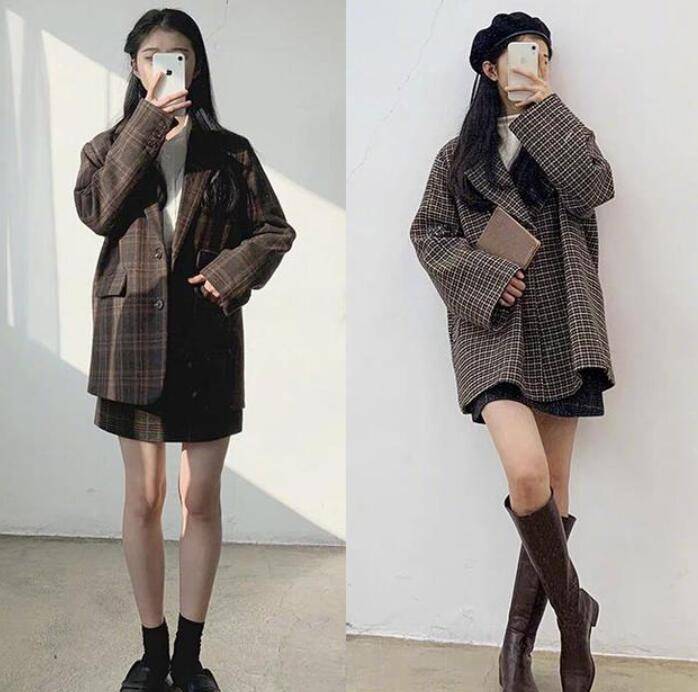 原创穿一双黑色的平底小皮鞋来搭配这一身衣服