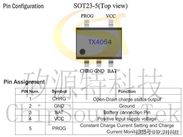tx4054b单节充电管理芯片