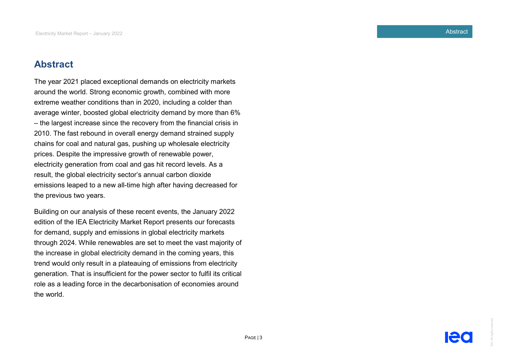 2022年电力市场报告【英文版】-IEA_需求_全球_中国