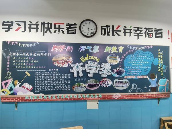 新板报展新风采新教育开新气象36中初中部新学期黑板报评比