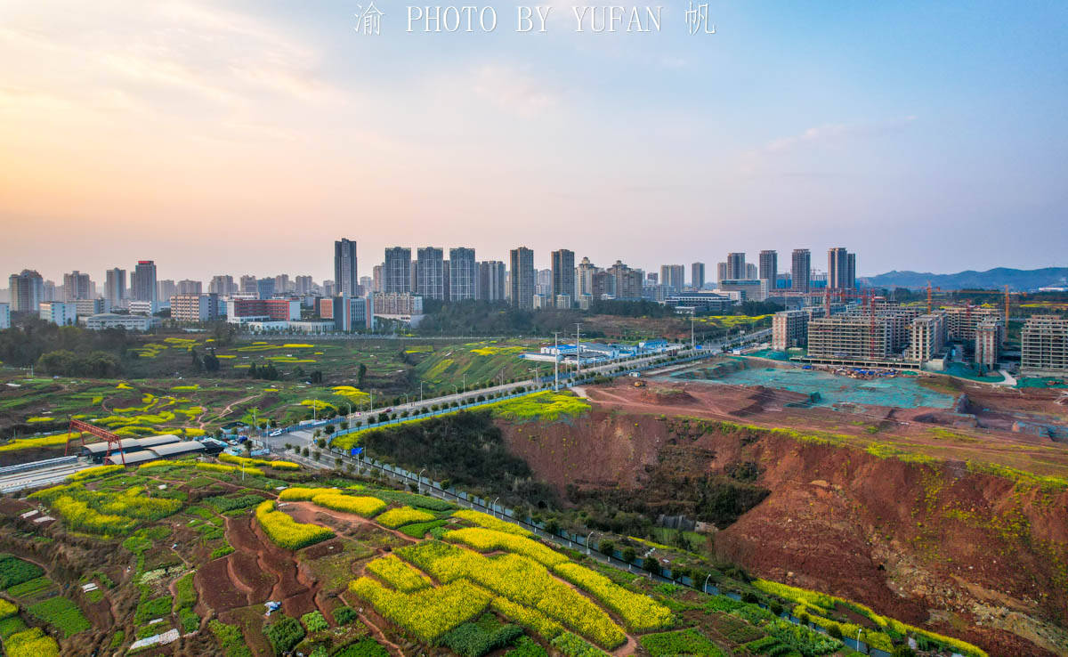 夕阳|重庆有座被菜花装扮的小城，不出城便能看到美景，窗外遍地流金