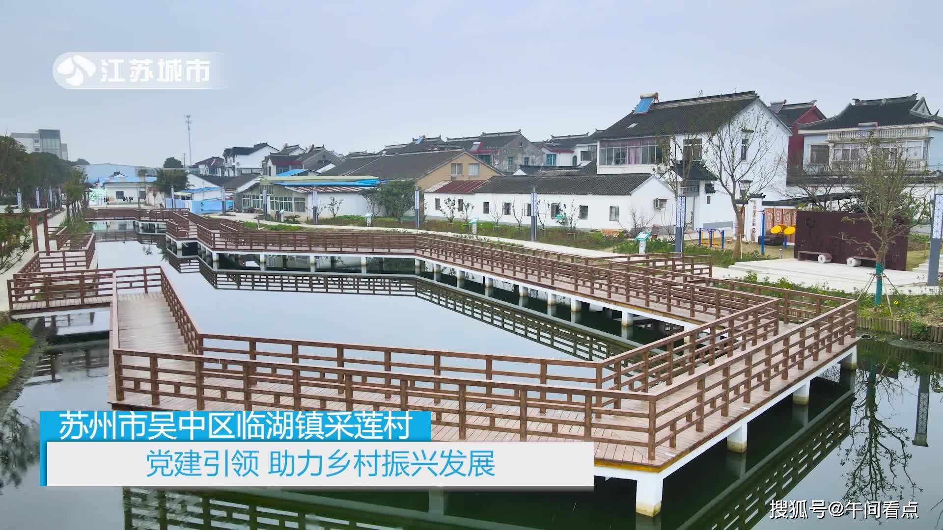 午间看点栏目报道江苏省电视台播出苏州吴中区临湖镇采莲村