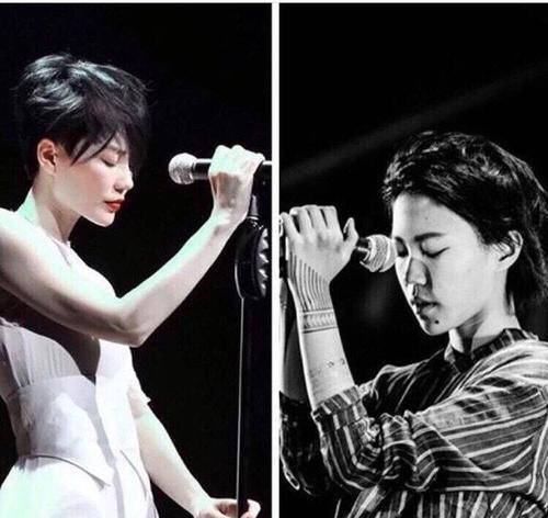 黑色窦靖童最近和黑色较上劲了模仿妈妈王菲喜力演唱会经典黑色眼妆