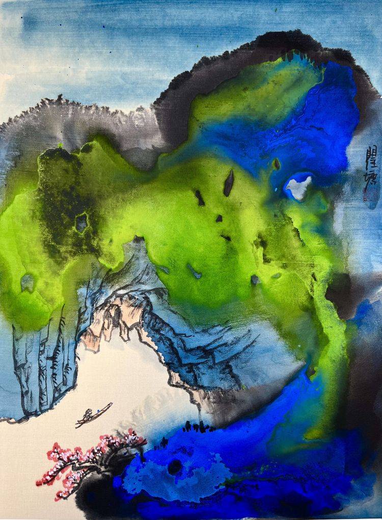 瞿塘泼墨泼彩作品鉴赏_中国_山水画_绘画