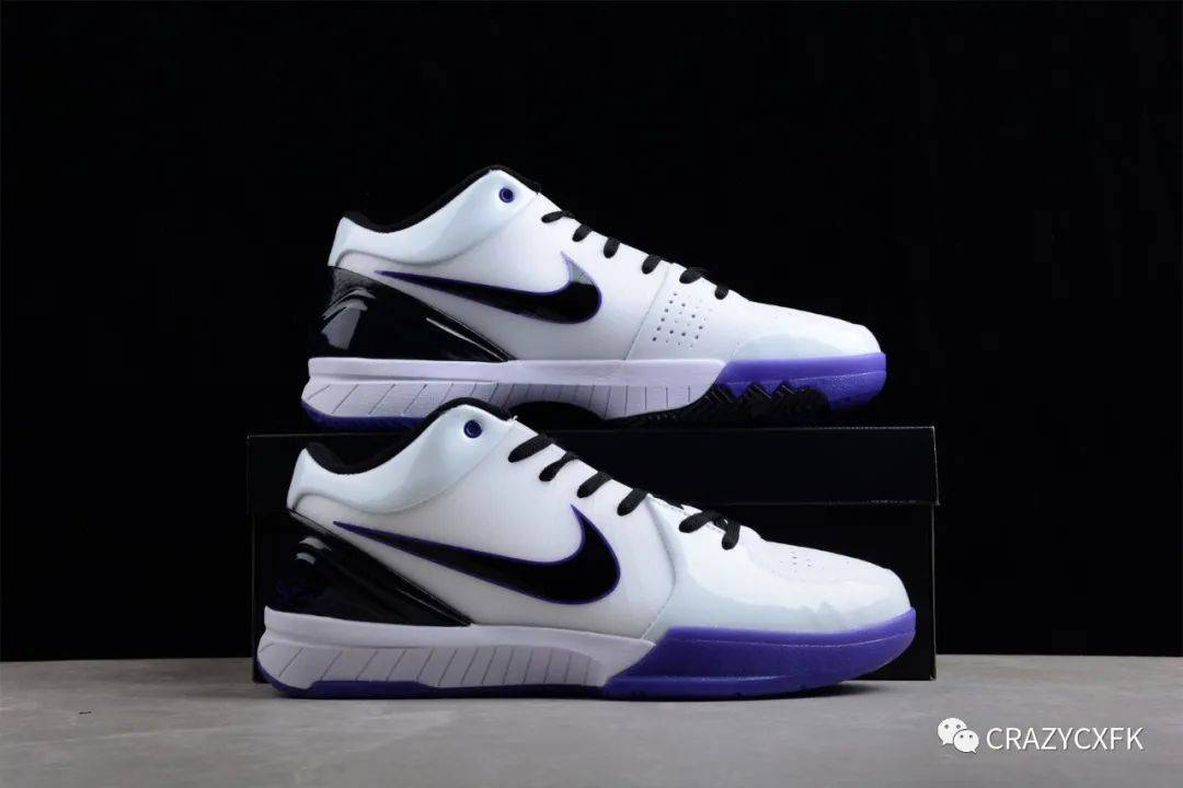 耐克nikezoomkobe4inlinelakers白紫原色低帮篮球鞋