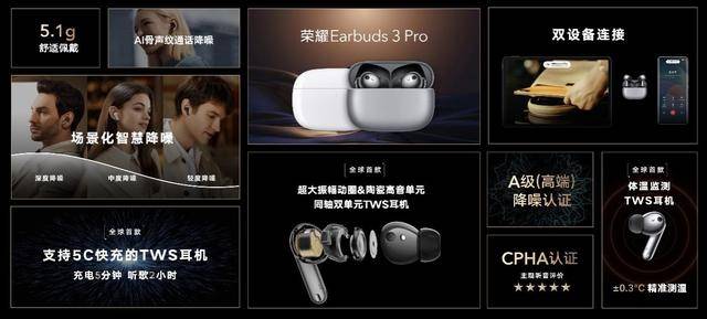 音质|荣耀耳机发布年度TWS音质旗舰，荣耀Earbuds 3 Pro售价899元