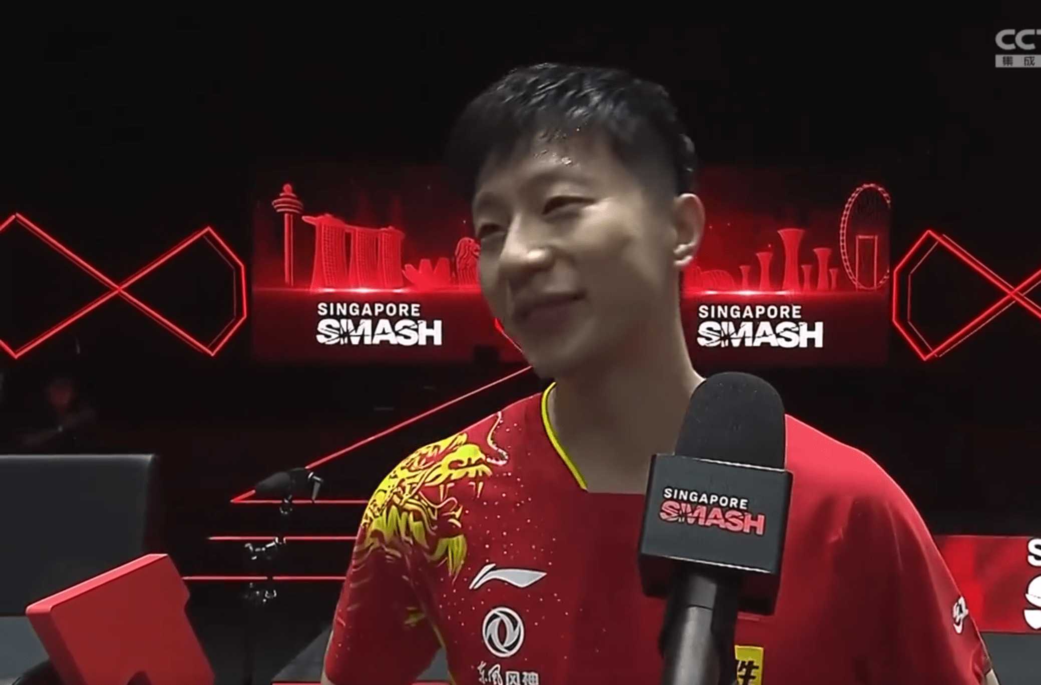 原创马龙英文采访wtt经理说我男单夺冠英语采访这太难干脆今天先说