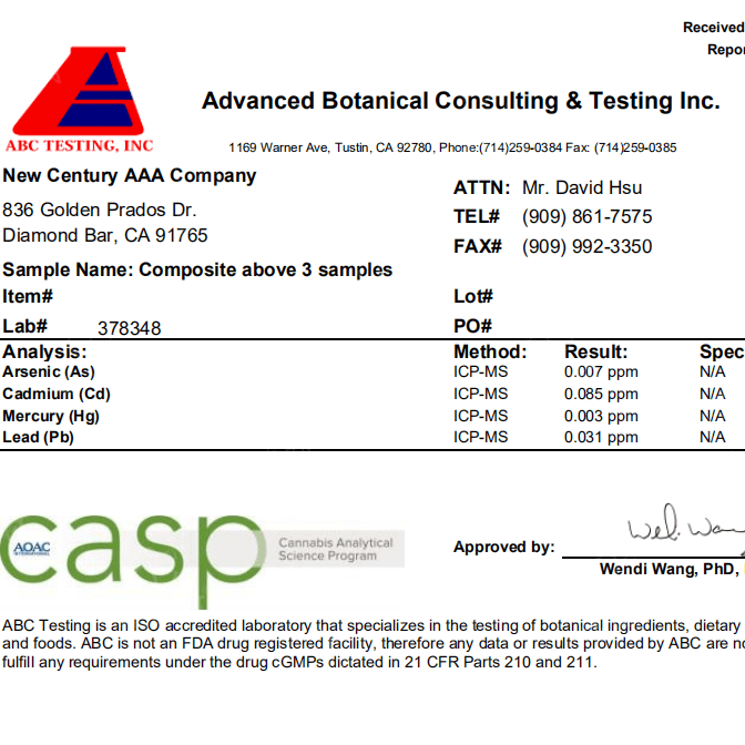 陈皮村吴村长品牌产品通过美国fda检测认证