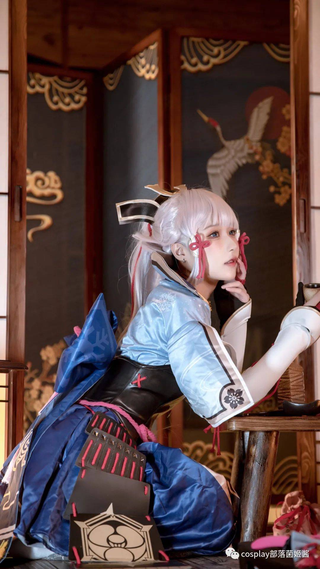 cos原神锅盖头神里绫华大小姐cos正片阿包