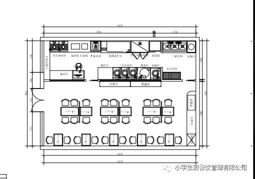 小吃店面平面图怎么画图片